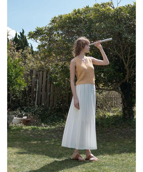 Lugnoncure（ルノンキュール）の「テープヤーンニットベスト《2025summer catalog item》（ニット/セーター・レディース・オフホワイト/ネイビー/オレンジ・F）」の4枚目の写真