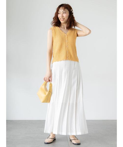 Lugnoncure（ルノンキュール）の「テープヤーンニットベスト《2025summer catalog item》（ニット/セーター・レディース・オフホワイト/ネイビー/オレンジ・F）」の5枚目の写真