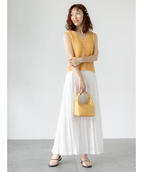 Lugnoncure（ルノンキュール）の「テープヤーンニットベスト《2025summer catalog item》（ニット/セーター・レディース・オフホワイト/ネイビー/オレンジ・F）」の6枚目の写真