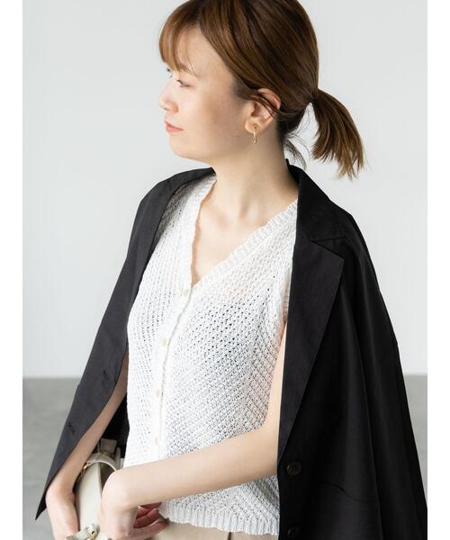 Lugnoncure（ルノンキュール）の「テープヤーンニットベスト《2025summer catalog item》（ニット/セーター・レディース・オフホワイト/ネイビー/オレンジ・F）」の11枚目の写真