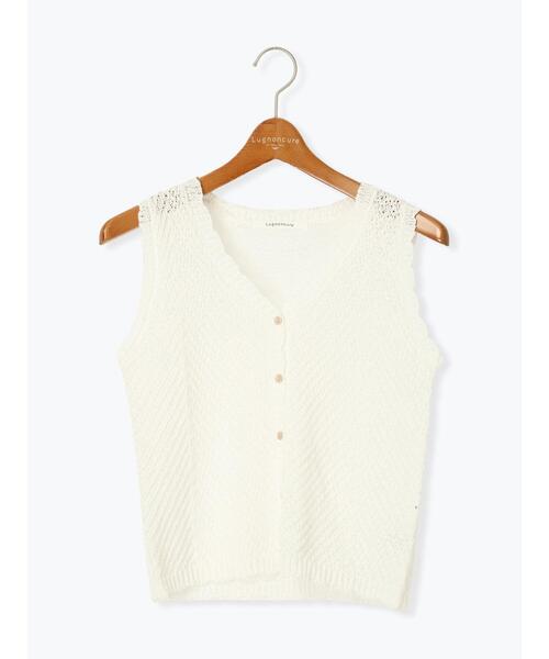 Lugnoncure（ルノンキュール）の「テープヤーンニットベスト《2025summer catalog item》（ニット/セーター・レディース・オフホワイト/ネイビー/オレンジ・F）」の12枚目の写真