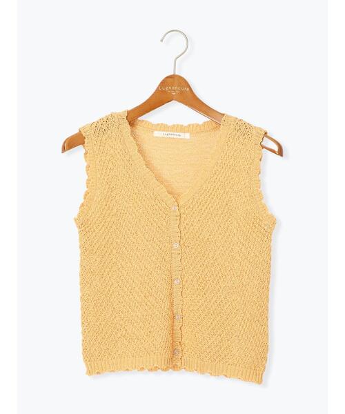 Lugnoncure（ルノンキュール）の「テープヤーンニットベスト《2025summer catalog item》（ニット/セーター・レディース・オフホワイト/ネイビー/オレンジ・F）」の13枚目の写真