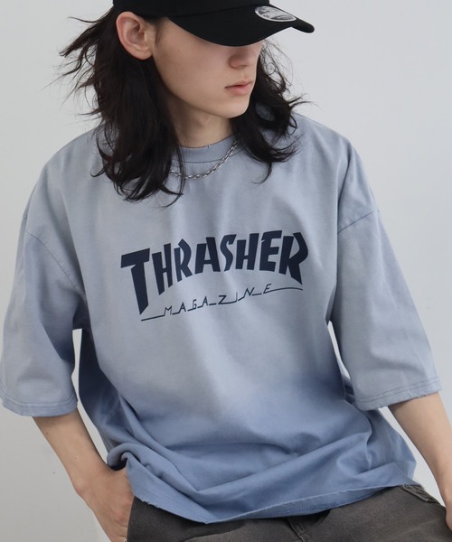 THRASHER（スラッシャー）の「【THRASHER/スラッシャー】オーバーサイズ ヴィンテージライク ダメージ加工 半袖フェイドTシャツ（Tシャツ/カットソー・メンズ・ピンク/ブラウン/ブラック/ネイビー・M/XL/L）」の3枚目の写真