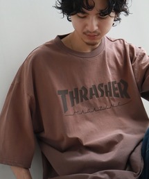【THRASHER/スラッシャー】オーバーサイズ ヴィンテージライク ダメージ加工 半袖フェイドTシャツ