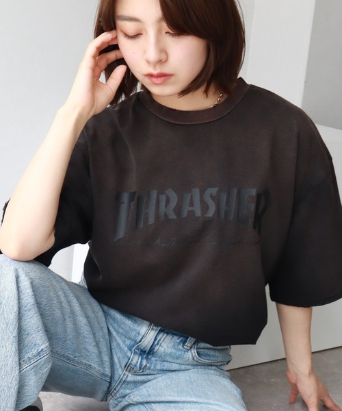 THRASHER（スラッシャー）の「【THRASHER/スラッシャー】オーバーサイズ ヴィンテージライク ダメージ加工 半袖フェイドTシャツ（Tシャツ/カットソー・メンズ・ピンク/ブラウン/ブラック/ネイビー・M/XL/L）」の17枚目の写真
