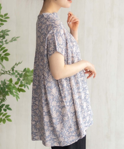 Howdy Marie(ハウディ―マリー)の「Howdy Marie インドファブリック 切替スキッパーシャツ(シャツ/ブラウス・レディース・サックスブルー系/ブラック/エメラルド・M/L)」の11枚目の写真