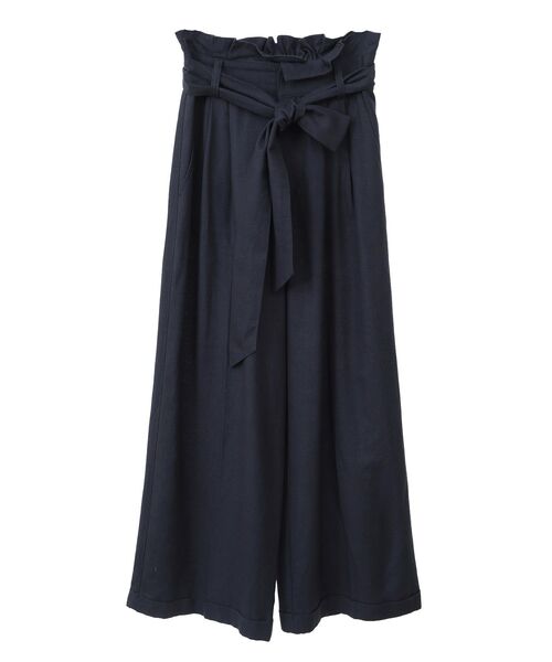 YECCA VECCA(イェッカヴェッカ)の「ベルテッドリネン混ワイドパンツ(その他パンツ・レディース・ライトベージュ/ブルーグリーン/ネイビー・FREE)」の4枚目の写真