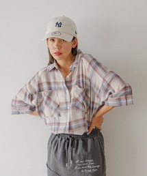 BAYFLOW | シアーチェック半袖シャツ(シャツ/ブラウス)
