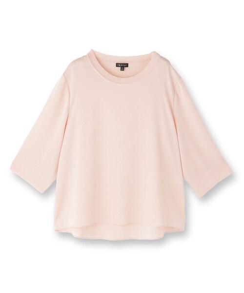 INDIVI（インディヴィ）の「【洗える／5分袖】シルク風素材オフィスブラウス（シャツ/ブラウス・レディース・ネイビー系5/ライトブルー/ピンク系1/ネイビー/ライトグレー/ホワイト/ブルー系5・38/34/15 /13/05）」の8枚目の写真