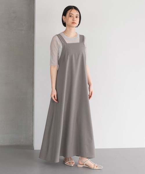 A part by(アパートバイ)の「バックリボンワンピース(ジャンパースカート・レディース・ブラウン/アイボリー/グレー系その他4・FREE)」の3枚目の写真