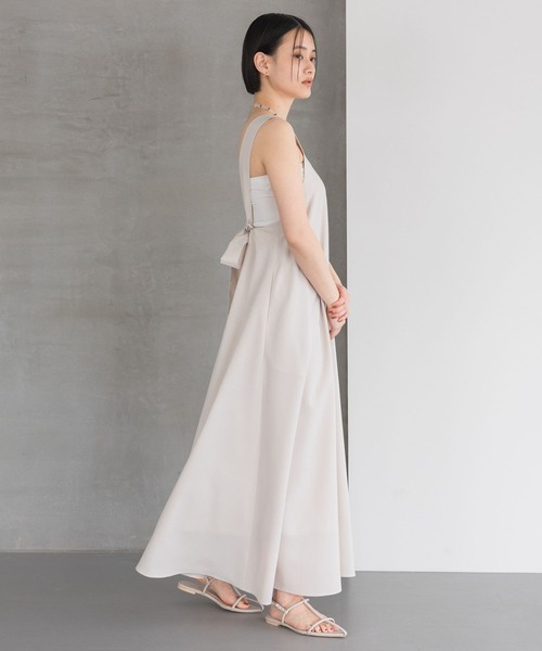 A part by(アパートバイ)の「バックリボンワンピース(ジャンパースカート・レディース・ブラウン/アイボリー/グレー系その他4・FREE)」の5枚目の写真