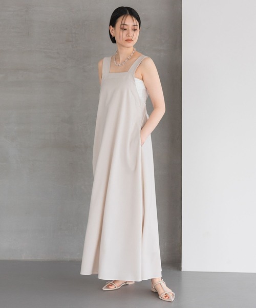 A part by(アパートバイ)の「バックリボンワンピース(ジャンパースカート・レディース・ブラウン/アイボリー/グレー系その他4・FREE)」の7枚目の写真