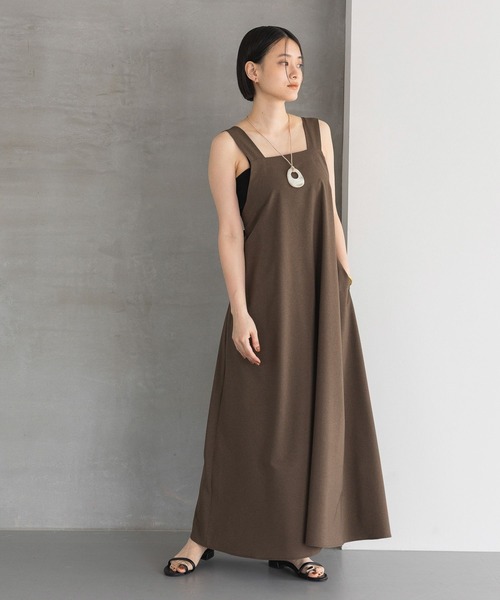 A part by(アパートバイ)の「バックリボンワンピース(ジャンパースカート・レディース・ブラウン/アイボリー/グレー系その他4・FREE)」の20枚目の写真