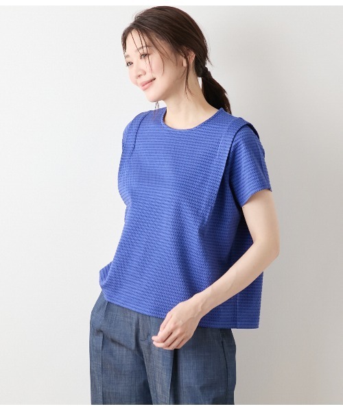 tシャツ 格子サッカー肩タックＴ レディース 格子サッカー肩タックT（Tシャツ/カットソー）｜NEWYORKER