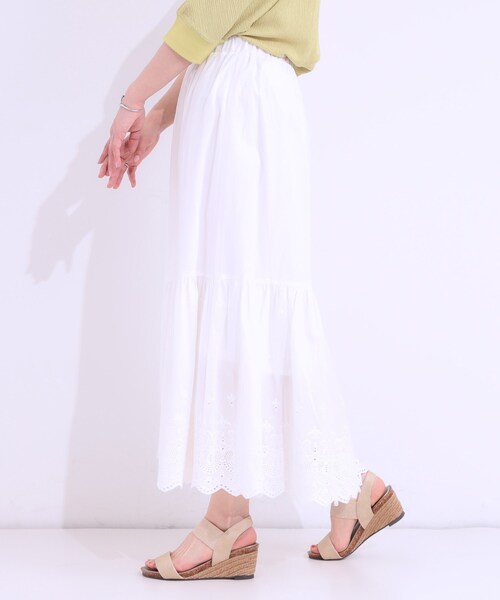 SHOO・LA・RUE(シューラルー)の「スカラップレースが華やか コットンティアードスカート(スカート・レディース・ホワイト/ブルー系その他/ブラック・00)」の12枚目の写真