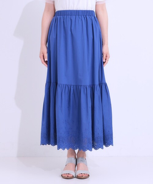 SHOO・LA・RUE(シューラルー)の「スカラップレースが華やか コットンティアードスカート(スカート・レディース・ホワイト/ブルー系その他/ブラック・00)」の19枚目の写真