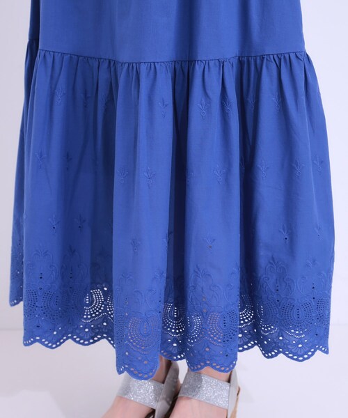 SHOO・LA・RUE(シューラルー)の「スカラップレースが華やか コットンティアードスカート(スカート・レディース・ホワイト/ブルー系その他/ブラック・00)」の15枚目の写真