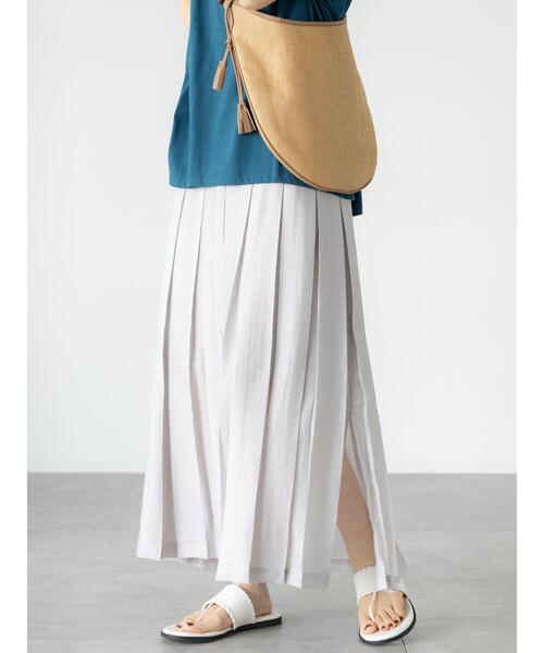 Lugnoncure(ルノンキュール)の「シアータックプリーツスカート《2025summer catalog item》(スカート・レディース・ブラウン/オフホワイト/グレー・F)」の2枚目の写真