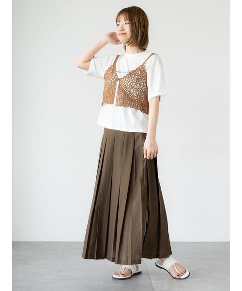 Lugnoncure(ルノンキュール)の「シアータックプリーツスカート《2025summer catalog item》(スカート・レディース・ブラウン/オフホワイト/グレー・F)」の14枚目の写真