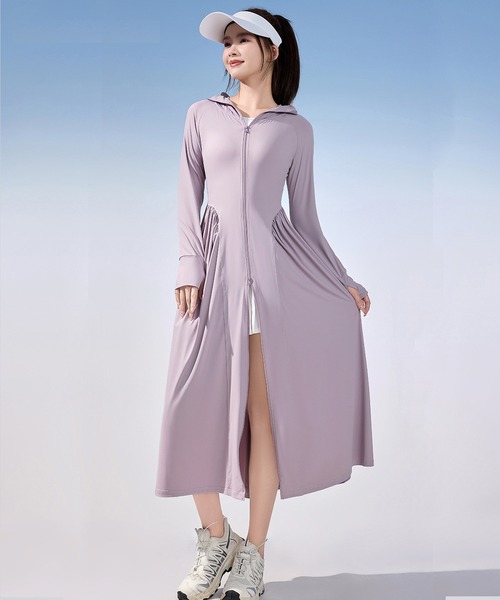 ラッシュガード フリルラッシュガード M/XXL スカートタイプ レディース 長袖フード付きダブルフリルラッシュガードトップス