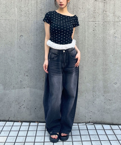 3.3 Field Trip (3.3フィールドトリップ)の「3.3 Field Trip/ドット柄裾レースTシャツ(Tシャツ/カットソー・レディース・その他4/その他2/その他1/その他3・FREE)」の10枚目の写真