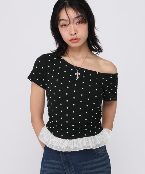 3.3 Field Trip (3.3フィールドトリップ)の「3.3 Field Trip/ドット柄裾レースTシャツ(Tシャツ/カットソー・レディース・その他4/その他2/その他1/その他3・FREE)」の19枚目の写真