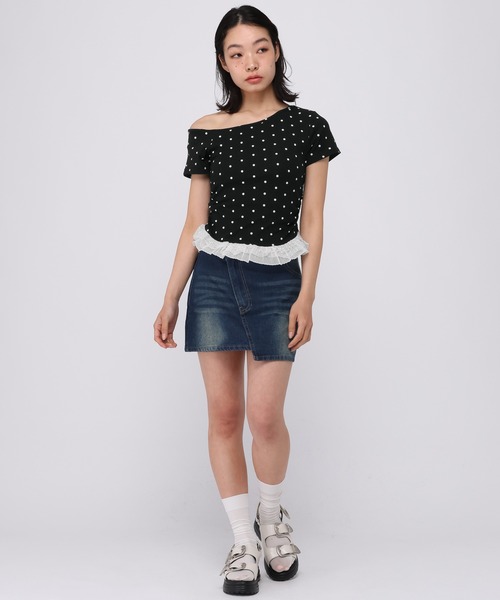 3.3 Field Trip (3.3フィールドトリップ)の「3.3 Field Trip/ドット柄裾レースTシャツ(Tシャツ/カットソー・レディース・その他4/その他2/その他1/その他3・FREE)」の16枚目の写真