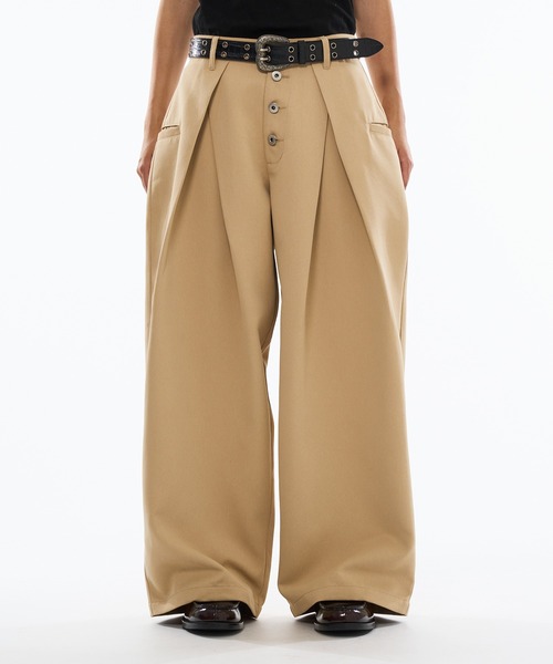 ASSORT CROSS TUCK BAGGY PANTS / アソートクロスタックバギー