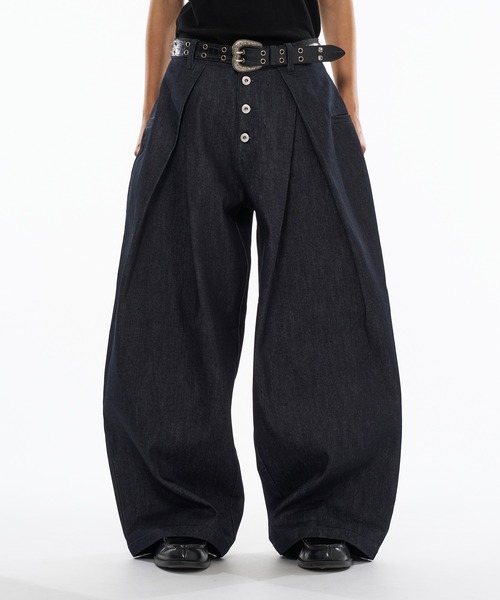 WISH FOR EVER スラックス 「新色追加」ASSORT CROSS TUCK BAGGY