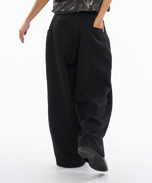 WISH FOR EVER バギーパンツ WISH FOR EVER スラックス 「新色追加」ASSORT CROSS TUCK BAGGY