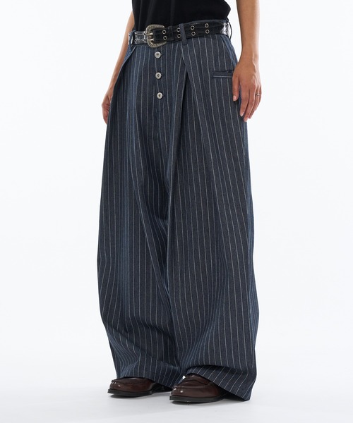 WISH FOR EVER スラックス 「新色追加」ASSORT CROSS TUCK BAGGY