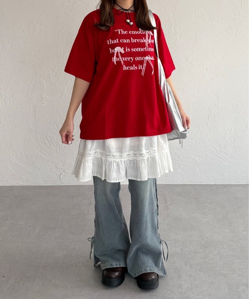 kutir(クティール)の「【3サイズ展開】オーバーダイリボンフレアデニムパンツ(デニムパンツ・レディース・ブルー/ブラック/ネイビー/サックスブルー/アイボリー・MEDIUM/LARGE/SMALL)」の16枚目の写真