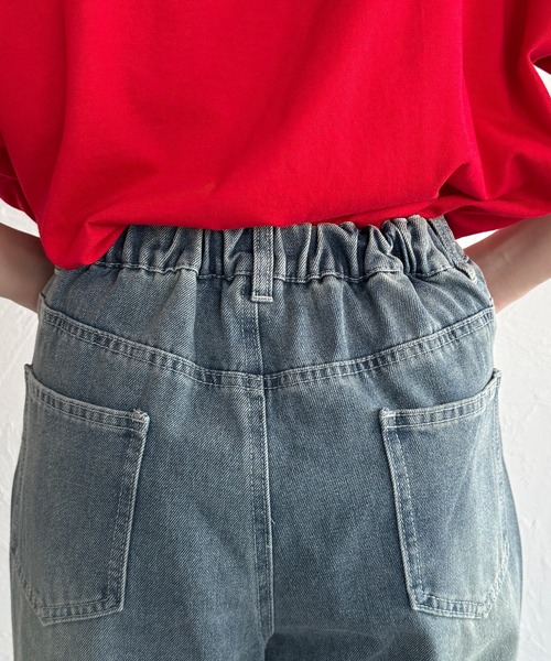オーバーダイリボンフレアデニムパンツ（デニムパンツ）｜kutir