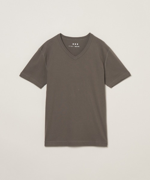 three dots(スリードッツ)の「オーガニックコットンニット Keith(Tシャツ/カットソー・メンズ・ベージュ系その他/ダークオリーブ・MEDIUM/LARGE/X-LARGE/SMALL)」の2枚目の写真