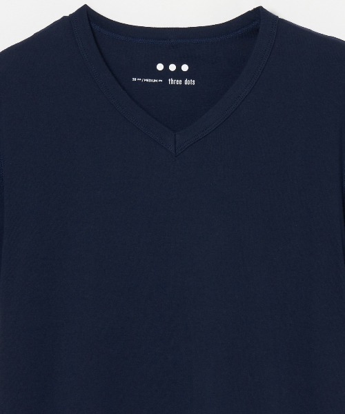 three dots(スリードッツ)の「オーガニックコットンニット Keith(Tシャツ/カットソー・メンズ・ベージュ系その他/ダークオリーブ・MEDIUM/LARGE/X-LARGE/SMALL)」の4枚目の写真