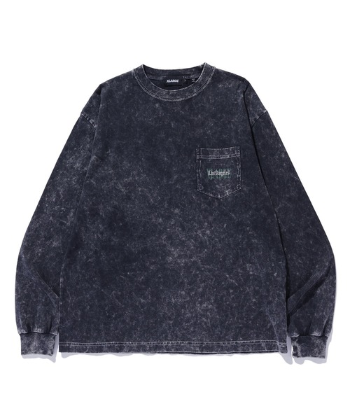 XLARGE（エクストララージ）の「CHEMICAL WASH OVERLAP LOGO L/S POCKET TEE（Tシャツ/カットソー・メンズ・ブラック/ベージュ/ネイビー・S/M/L/XL）」の2枚目の写真