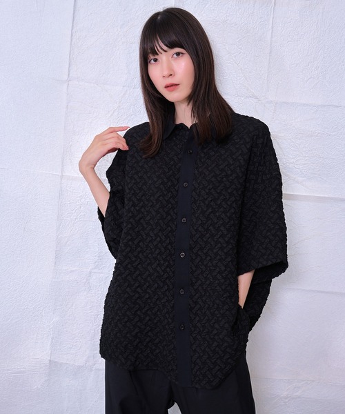 Nora Lily（ノラリリー）の「【Nora Lily】Emboss Wide S/S Shirt(UNISEX)（シャツ/ブラウス・メンズ・ホワイト/ブラック/ライトグリーン・FREE）」の14枚目の写真