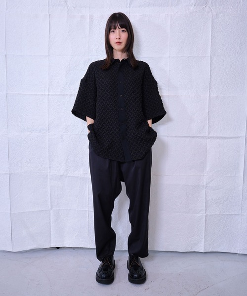 Nora Lily（ノラリリー）の「【Nora Lily】Emboss Wide S/S Shirt(UNISEX)（シャツ/ブラウス・メンズ・ホワイト/ブラック/ライトグリーン・FREE）」の15枚目の写真