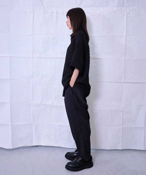 Nora Lily（ノラリリー）の「【Nora Lily】Emboss Wide S/S Shirt(UNISEX)（シャツ/ブラウス・メンズ・ホワイト/ブラック/ライトグリーン・FREE）」の16枚目の写真