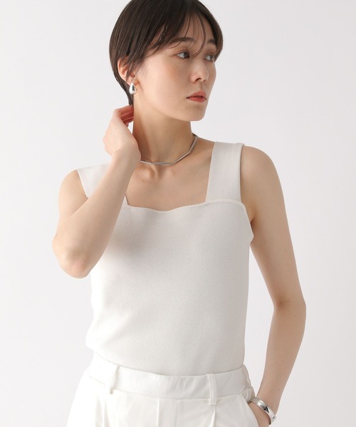 Elura（エルーラ）の「総針スクエアニット/495595（ニット/セーター・レディース・ブラック/ブラウン/ホワイト・FREE）」の4枚目の写真