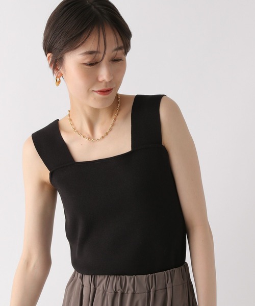 Elura（エルーラ）の「総針スクエアニット/495595（ニット/セーター・レディース・ブラック/ブラウン/ホワイト・FREE）」の6枚目の写真