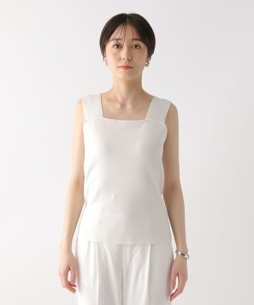 Elura（エルーラ）の「総針スクエアニット/495595（ニット/セーター・レディース・ブラック/ブラウン/ホワイト・FREE）」の10枚目の写真