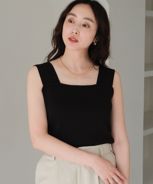 Elura（エルーラ）の「総針スクエアニット/495595（ニット/セーター・レディース・ブラック/ブラウン/ホワイト・FREE）」の21枚目の写真