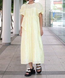ANDRESD フリルフレアドレス ANDRESD ドレス glossy multi ruffle dress グロッシーマルチ