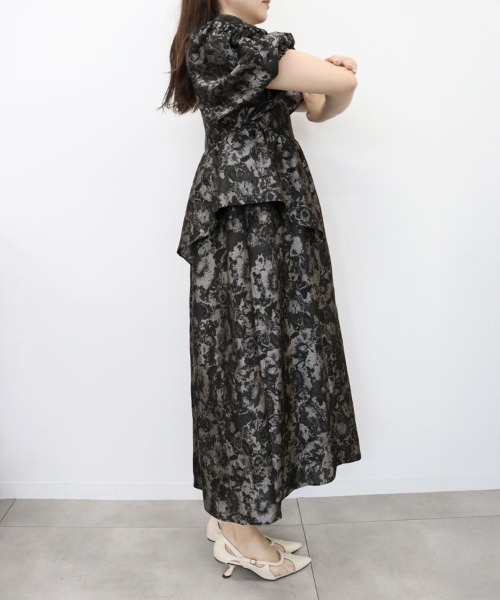 【ANDRESD】バブルスリーブジャガードドレス ANDRESD ドレス bubble sleeve jacquard dress / バブルスリーブ