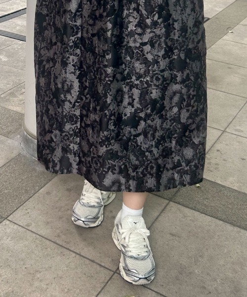 DONOBAN（ドノバン）の「【ANDRESD】bubble sleeve jacquard dress［バブルスリーブジャガードドレス］（ドレス・レディース・グレー/ピンク/ブラック/イエロー/ベージュ/ライトグレー・L/M/S）」の22枚目の写真