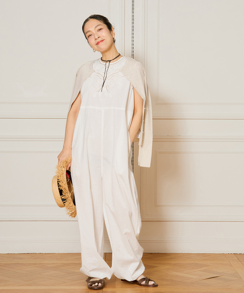追加》IENA LA BOUCLE カットワークレースオールインワン2