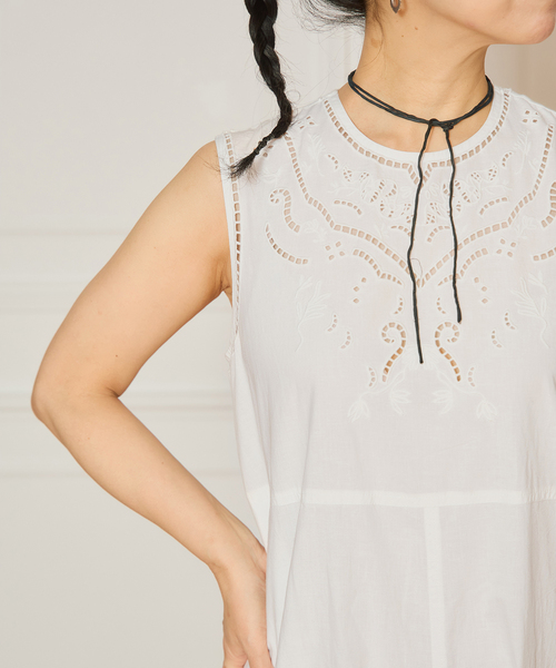 未使用品 ヌキテパ オールインワン カットワークレース Lurex Stripe Crape All In One | Pasand by ne Quittez pas