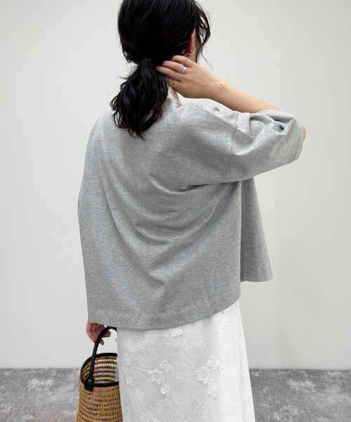 fredy emue（フレディエミュ）の「ワンポイント刺繍半袖ラガーシャツ（Tシャツ/カットソー・レディース・ライトグレー/グリーン系その他/ホワイト系その他/ブラック・38）」の21枚目の写真