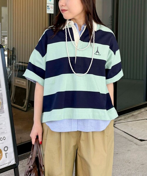 【入手困難】シュプリーム☆ワンポイントロゴ　ストライプ　半袖　ラガーシャツ 2025年最新】supreme ラガーシャツの人気アイテム - メルカリ